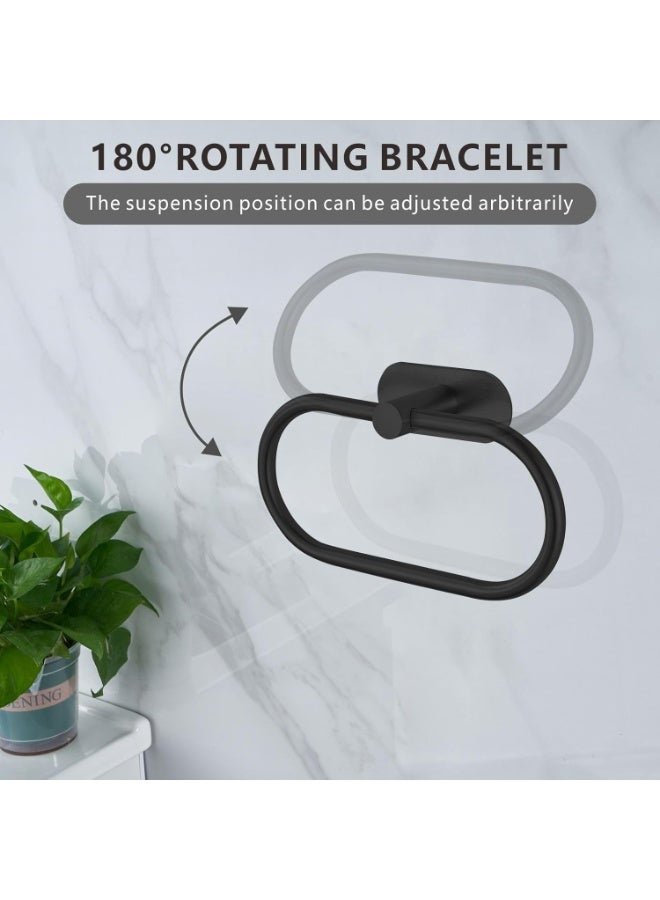 Eolax Towel Bar/Bath Towel Ring, Self Adhesive Hand Towel Ring for Bathroom, Stainless Steel Sticky Hand Towel Holder, No Drilling Modern Round Towel Hanger Wall Mounted - Image 3